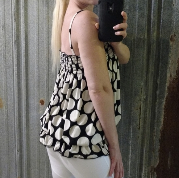 B&W Silky Babydoll Fit & Flare Sans Souci Top - Picture 3 of 14